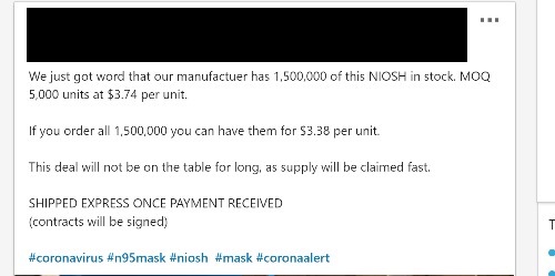 possible face mask from china scam possible face mask from china scam