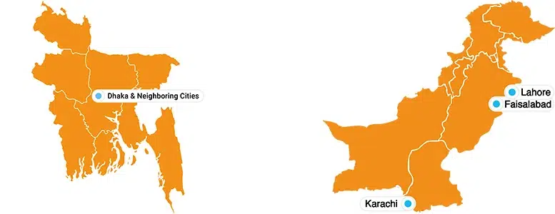 Bangladesh and Pakistan operating areas